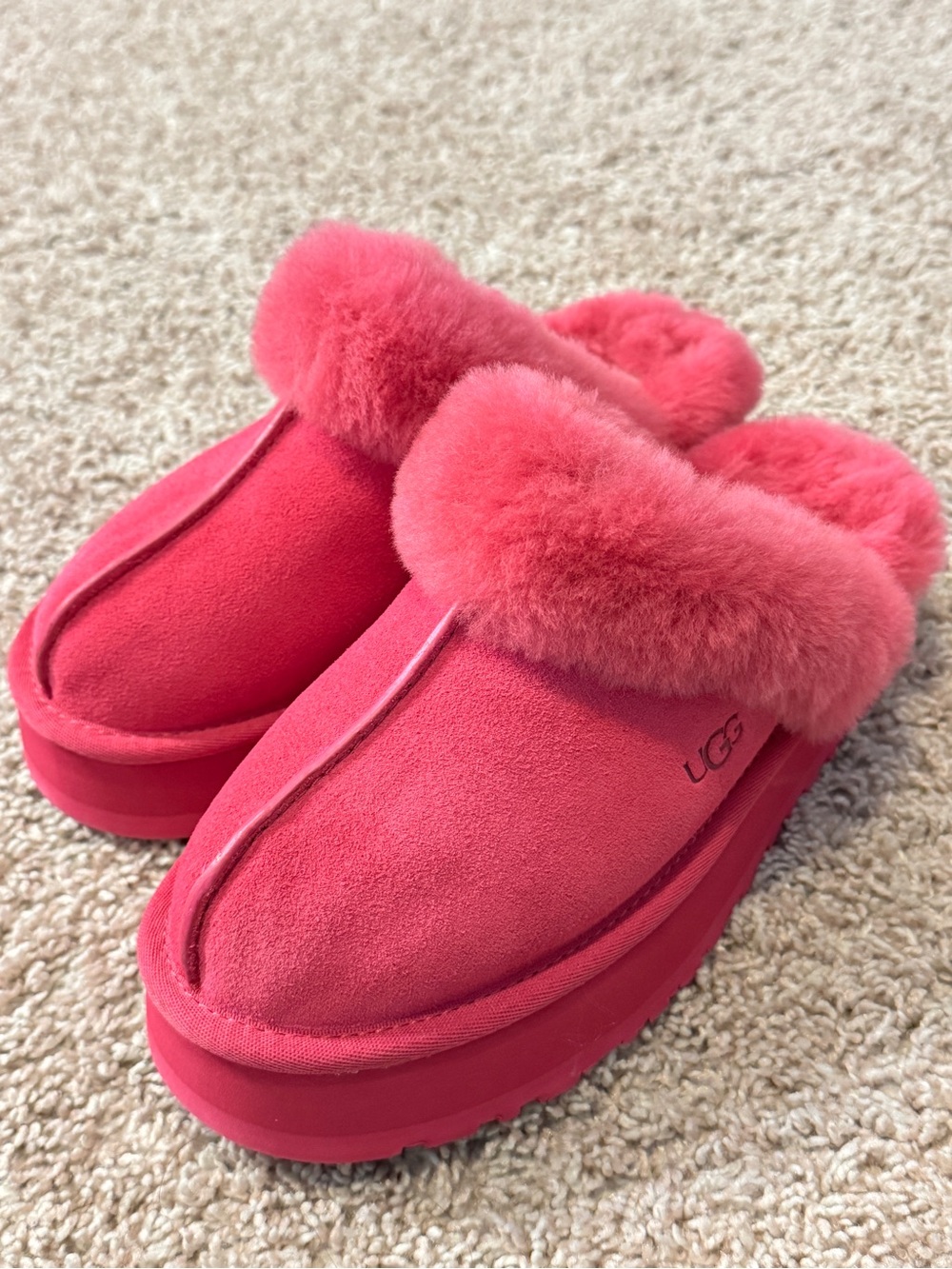 Ugg Disquette Women's Size 7 Pink Platform Slippers - Picture 9 of 10